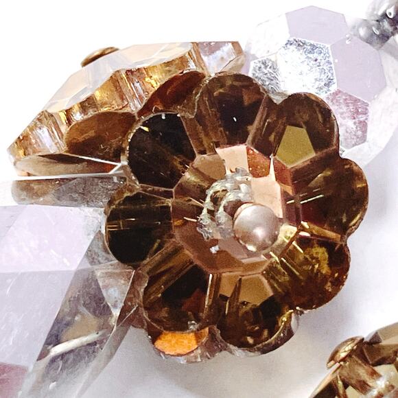 VTG Signed Vendome Mid Century Earrings Crystal Dangling Drop Clip On Sparkling - Picture 6 of 13